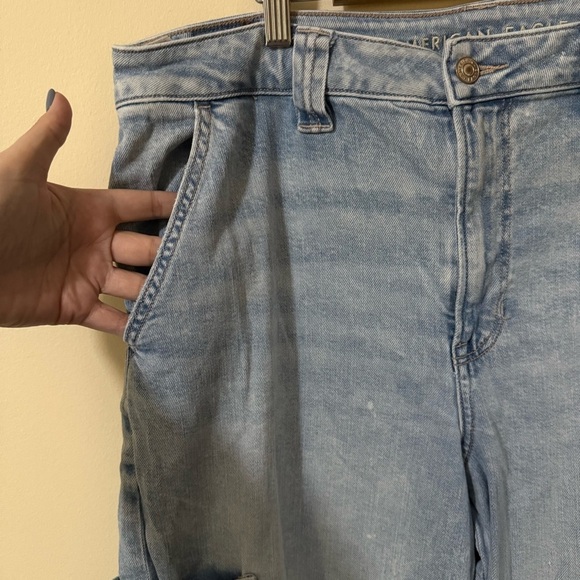American Eagle Womens Super High Rise Baggy Wide Leg Jean Size 16 Denim - Picture 3 of 15
